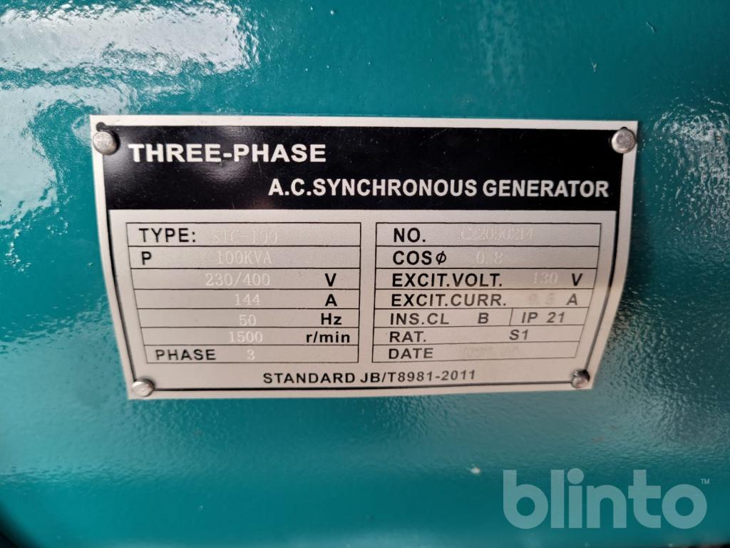 Generator 2 x UNUSED 2022 BECKER BDG-100S 100 KVA