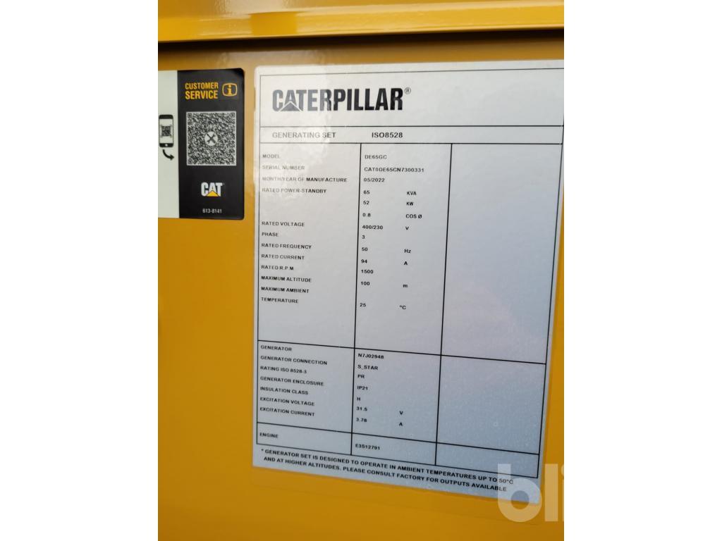 Generator UNUSED 2022 Caterpillar DE65GC 65KVA