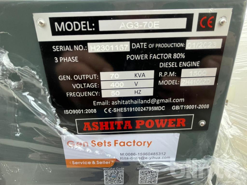 Generator 2023 Ashita Power  AG3-70E