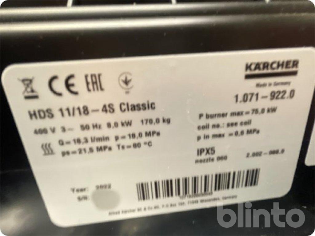Hochdruckreiniger Unused Kärcher HDS 11/18-4S Classic