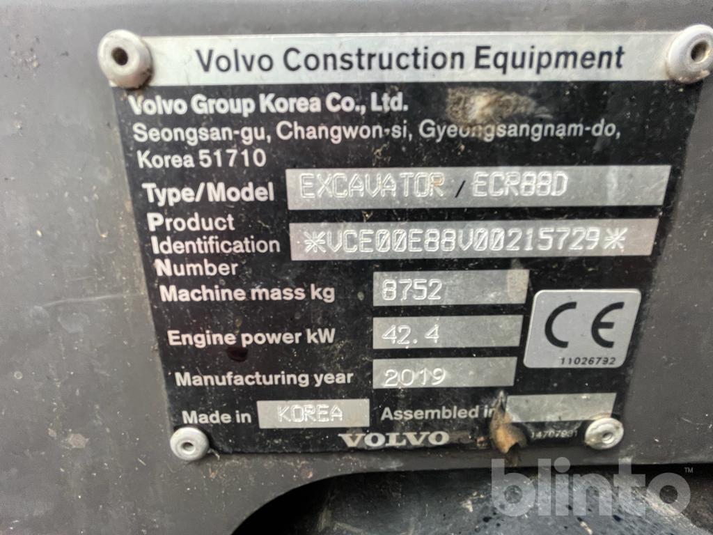 Midi-Bagger 2019 Volvo ECR88D