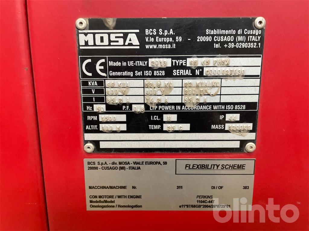 Generator 2013 MOSA GE 65 PMSX